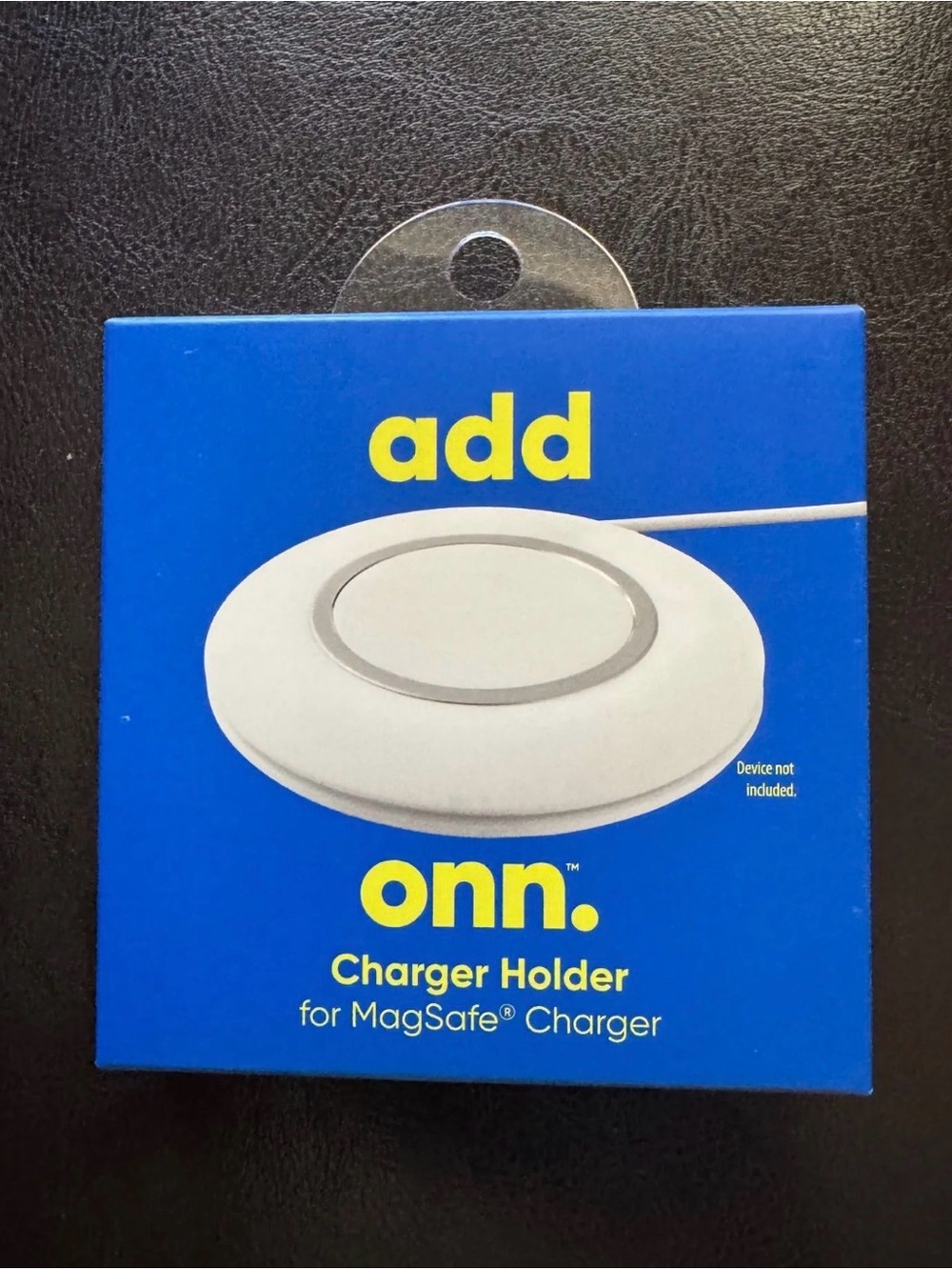 On Running Blue and Yellow Charger Holder Packaging